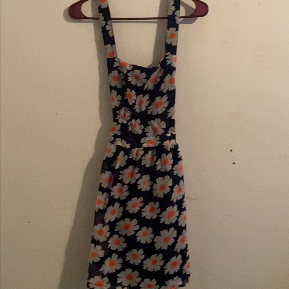Navy floral dress